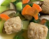 チンゲン菜と肉団子のスープ煮♪作り方5写真