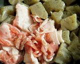 こんにゃくたっぷり豚こまと根菜の煮物作り方3写真