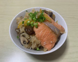 柚子香る鮭とキノコの炊き込みご飯作り方8写真