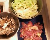 鶏モモ肉とキャベツ舞茸のトマト煮作り方1写真