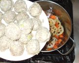 肉団子と蓮根牛蒡人参の煮物♪皮膚病に簡単作り方11写真