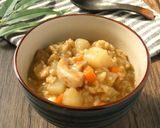 炊飯器で簡単!具だくさんの和風カレー粥作り方6写真