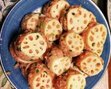 れんこんのはさみ照り焼きつくねバーグ作り方2写真