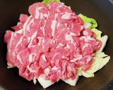 焼き肉店のねぎ塩ダレ★白菜蒸し煮の牛肉作り方1写真
