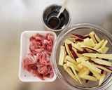 豚こまとさつまいもの甘辛照り焼き作り方1写真