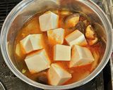 チゲスープの素で春菊と大根でチゲ作り方4写真