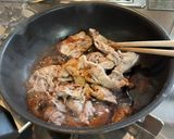 焼肉をサンチュで巻いて♪作り方5写真
