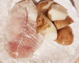 1人100円以下★蒸し鶏とじゃがバター煮作り方2写真