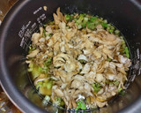 蕪の葉と油揚げと舞茸の炊き込みご飯作り方3写真