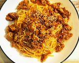 旨辛ひき肉のパスタ作り方4写真