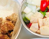 残り物の唐揚げで簡単酢豚！酢豚のタレ作り方1写真