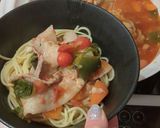 豚バラでトマトチーズ鍋スープパスタ作り方8写真