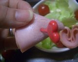 サラダにお弁当に☆ハムのダブルハート作り方4写真