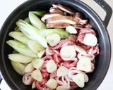 詰めて煮るだけで美味しい【肉ネギ塩鍋風】作り方2写真