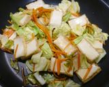 簡単！厚揚げとキャベツの甘蒸し焼き作り方3写真