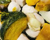 冷凍カボチャと鶏肉の出汁炒め作り方1写真