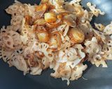 ベビーホタテとれんこんのバター醤油作り方5写真