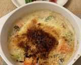 サーモンと色々野菜のクリームグラタン作り方25写真