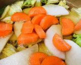 鍋の素活用●鶏肉の白菜＆根菜あっさり鍋作り方1写真