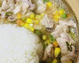 鍋の〆●野菜ミックスの鶏雑炊作り方2写真