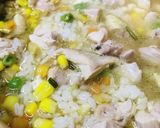 鍋の〆●野菜ミックスの鶏雑炊作り方3写真