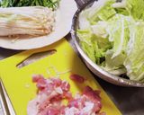 もつ鍋風☆鶏肉の濃厚コク味噌鍋★寒い日に作り方1写真