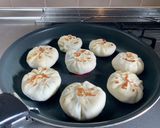 身近な食品で　カブの葉と豚ひき肉のおやき作り方9写真