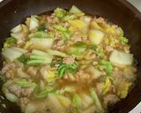 白菜とひき肉の春雨煮作り方1写真