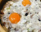 鍋の〆●豆腐と豚肉の豚玉雑炊作り方3写真