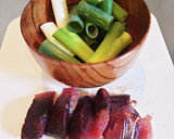 白ねぎとかつおのあらの味噌汁作り方1写真