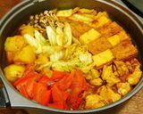 お肉に野菜にきのこたっぷり！和風カレー鍋作り方9写真