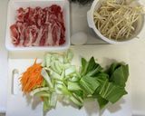 たっぷり野菜のカルビクッパ作り方1写真