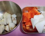 ほっこり☆根菜と豚肉の味噌煮作り方1写真