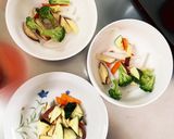 根菜茄子白菜簡単ミートソース温野菜サラダ作り方4写真