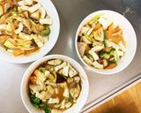 肉無豆腐簡単きな粉オイスター味野菜炒め作り方16写真