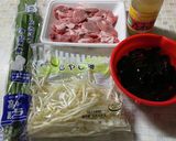 豚肉ニラもやしきくらげの塩ダレ炒め作り方1写真