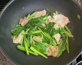 小松菜で焼きうどん・焼き肉のタレで作り方4写真