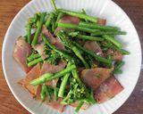 アスパラ菜とベーコンの炒め物作り方3写真