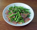 アスパラ菜とベーコンの炒め物作り方4写真