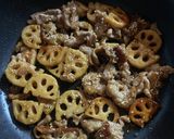 れんこんと豚肉の甘酢味作り方5写真
