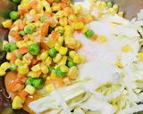 野菜ミックス入り●米粉の豚玉お好み焼き作り方1写真