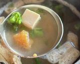 鍋だけじゃ勿体無い！春菊と豆腐のお味噌汁作り方4写真