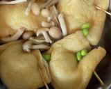 鶏つくね入り巾着煮物作り方4写真