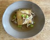 鶏つくね入り巾着煮物作り方5写真