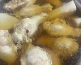 鶏肉手羽元と大根白ネギの煮物作り方4写真