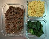 【一品料理】牛ひき肉の甘辛三色丼作り方8写真