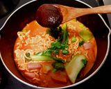牛乳と野菜ジュースで作る辛ラーメン作り方11写真