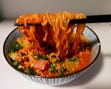 牛乳と野菜ジュースで作る辛ラーメン作り方13写真