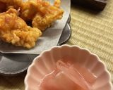 唐揚げ には ガリ(生姜の甘酢漬け)作り方1写真