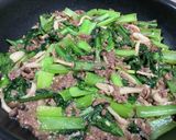 小松菜とひき肉の味噌炒め作り方4写真